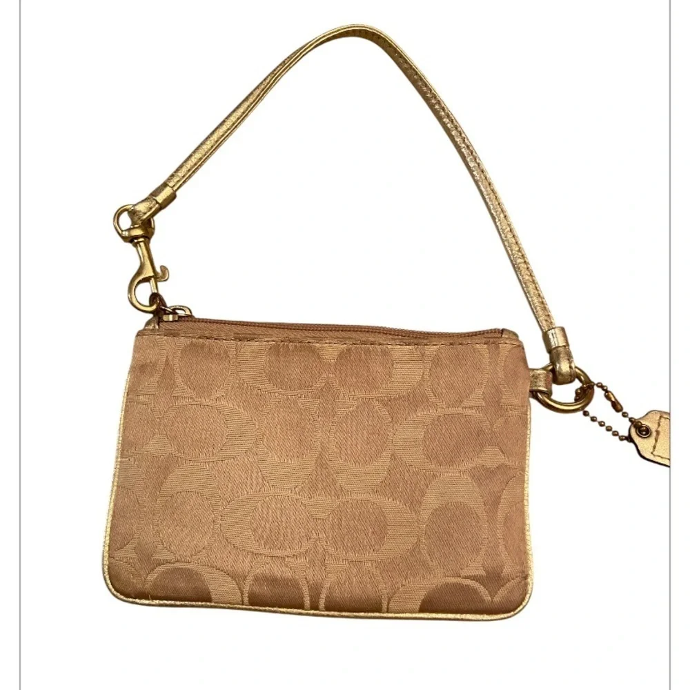 Coach Julia Optic Art Lurex Gold Wristlet
